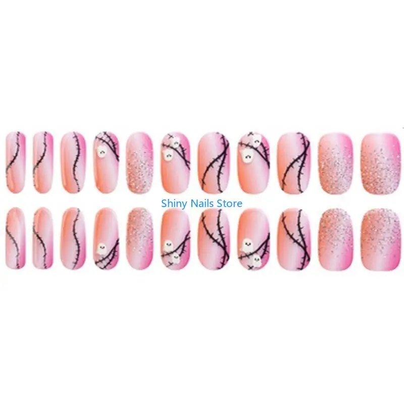 Full Nails Wrap Semi Cured Nails Polish Wraps Halloween Nails Stickers Luminous Gels Nails Strips Nails Art Decoration
Full Nails Wrap Semi Cured Nails Polish Wraps Halloween Nails Stickers Luminous Gels Nails Strips Nails Art Decoration