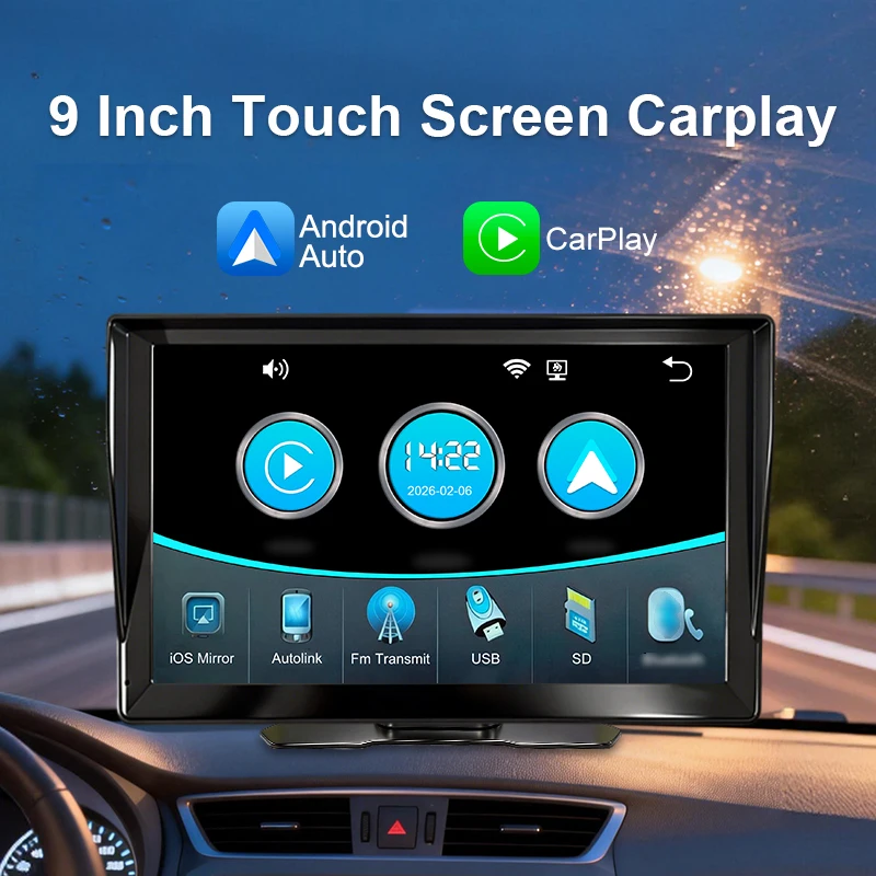9-дюймовый сенсорный экран-навигатор MP5-плеер с беспроводным CarPlay для Android Auto и CarPlay, интеллектуальный PND-мультимедийный проигрыватель
9-дюймовый сенсорный экран-навигатор MP5-плеер с беспроводным CarPlay для Android Auto и CarPlay, интеллектуальный PND-мультимедийный проигрыватель