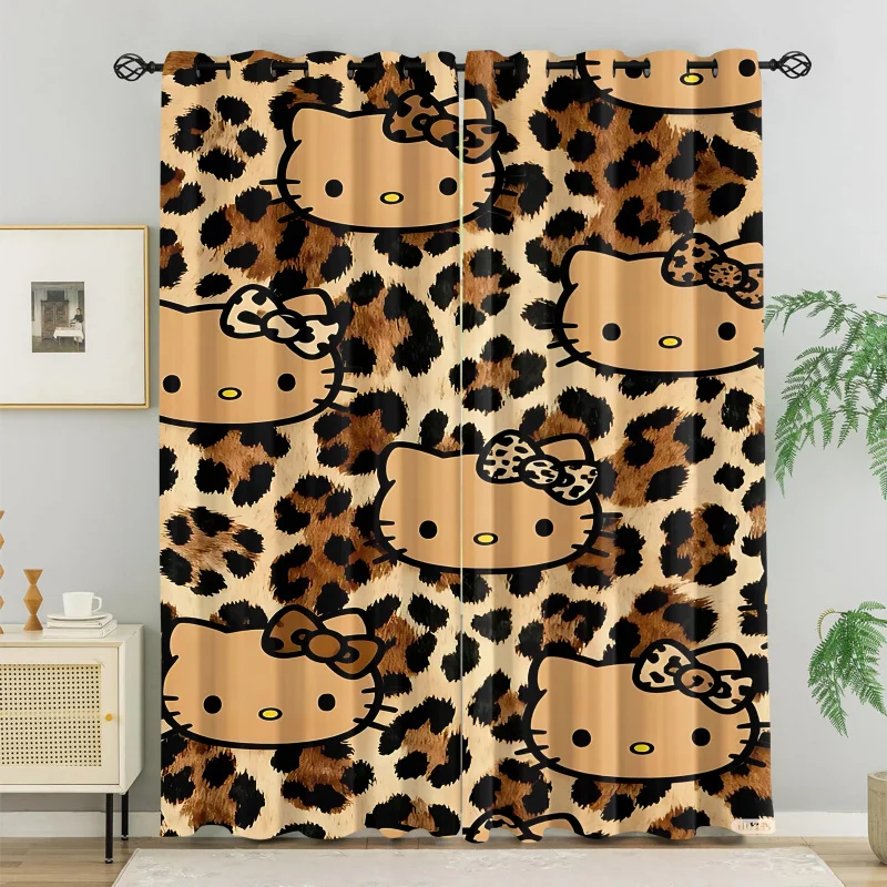 2Pcs Kawaii Hello Kitty Leopard Curtains, Cartoon Window Drapes for Kids Room
2Pcs Kawaii Hello Kitty Leopard Curtains, Cartoon Window Drapes for Kids Room