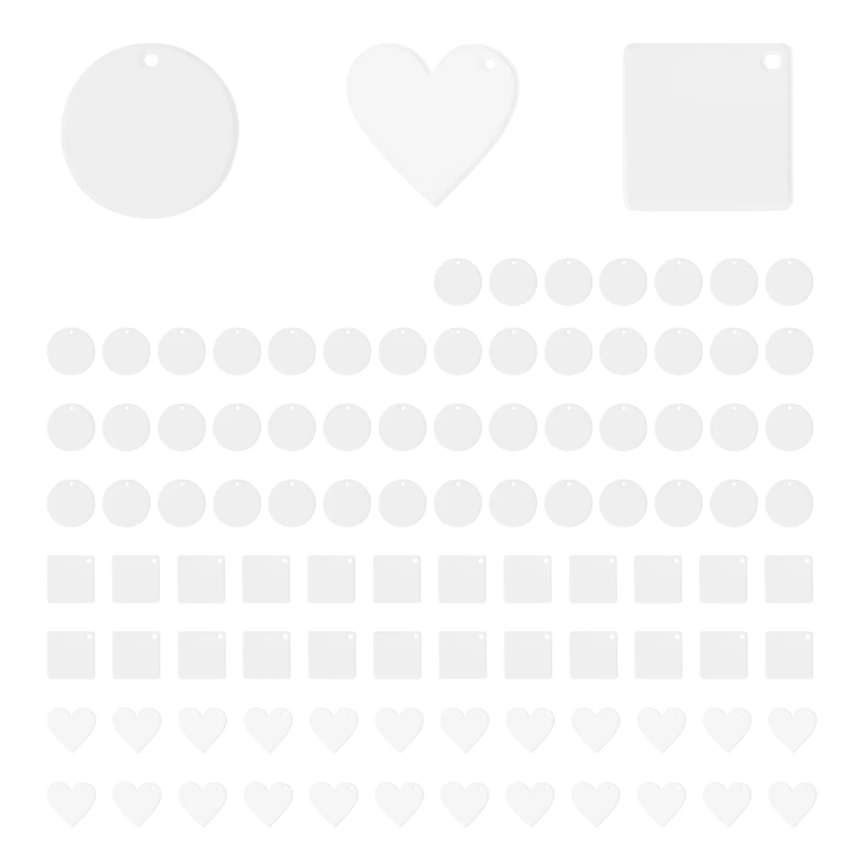 AB7-100Pcs Acrylic Keychain Blanks Decoration Crafts Round Heart-Shaped Acrylic Blanks Keychain for DIY Keychain and Tags
AB7-100Pcs Acrylic Keychain Blanks Decoration Crafts Round Heart-Shaped Acrylic Blanks Keychain for DIY Keychain and Tags