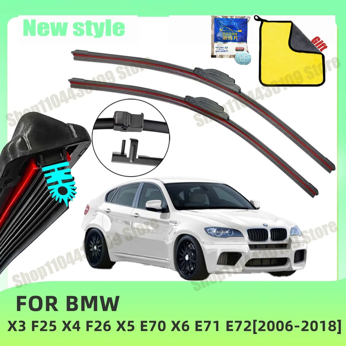 Car Wiper For BMW X3 F25 X4 F26 X5 E70 X6 E71 E72 2008-2018 Front Windscreen Wipers Double Rubber Car Wiper Blades Car
Car Wiper For BMW X3 F25 X4 F26 X5 E70 X6 E71 E72 2008-2018 Front Windscreen Wipers Double Rubber Car Wiper Blades Car
