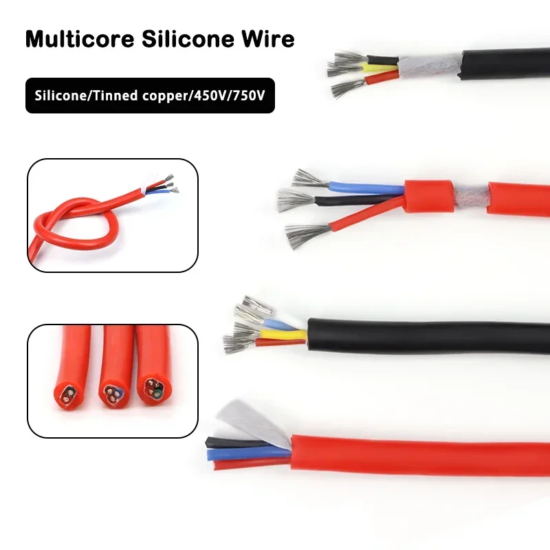 1~10m Red Silicone Rubber Cable Sq 0.3 0.5 0.75 1 1.5 2 2.5mm x 2 3 4 6 Cores Insulated Flexible Copper High Temperature Wire
1~10m Red Silicone Rubber Cable Sq 0.3 0.5 0.75 1 1.5 2 2.5mm x 2 3 4 6 Cores Insulated Flexible Copper High Temperature Wire