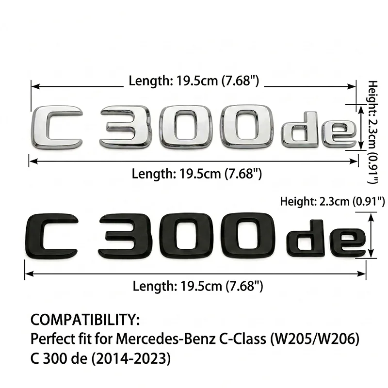 Car Rear Trunk Logo Sticker C300de Letters Emblem Badge For Mercedes Benz C Class W205 W206 C300 de Black Chrome Accessories
Car Rear Trunk Logo Sticker C300de Letters Emblem Badge For Mercedes Benz C Class W205 W206 C300 de Black Chrome Accessories