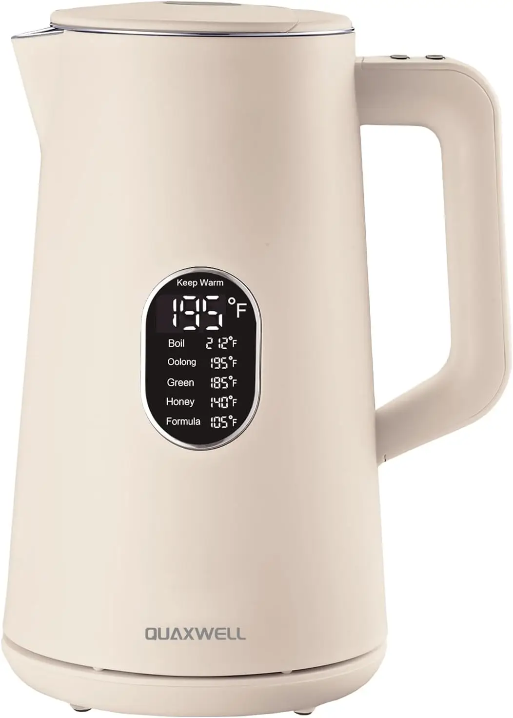 1.5L Electric Kettle Stainless Steel, Double Wall, Fast Boil, 5 Temp Control, LED, Auto Shut-Off, Keep Warm, Cream White
1.5L Electric Kettle Stainless Steel, Double Wall, Fast Boil, 5 Temp Control, LED, Auto Shut-Off, Keep Warm, Cream White