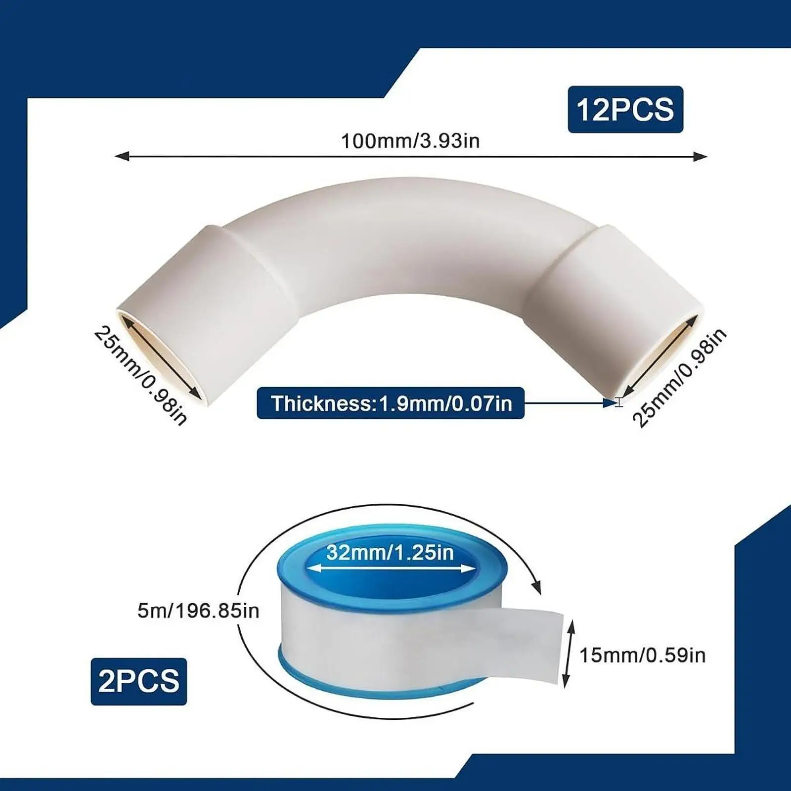 Portable Multi Functional PVC Elbow Conduit Fittings Kit Heavy Duty Tube Connectors with Sealing Tape for Interior Wiring Setup
Portable Multi Functional PVC Elbow Conduit Fittings Kit Heavy Duty Tube Connectors with Sealing Tape for Interior Wiring Setup