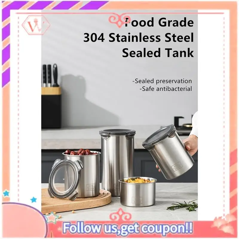 Stainless Steel Sealed Storage Jar Multigrain Storage Box Spice Coffee Storage Jar Fresh-Keeping Tank
Stainless Steel Sealed Storage Jar Multigrain Storage Box Spice Coffee Storage Jar Fresh-Keeping Tank