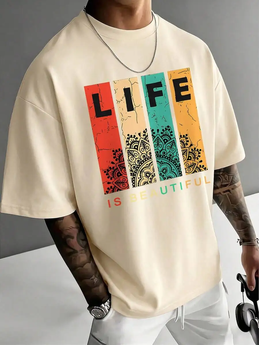 Mens Casual Short Sleeve T-Shirt With Life Is Beautiful Graphic Print Summer Comfortable Breathable
Mens Casual Short Sleeve T-Shirt With Life Is Beautiful Graphic Print Summer Comfortable Breathable
