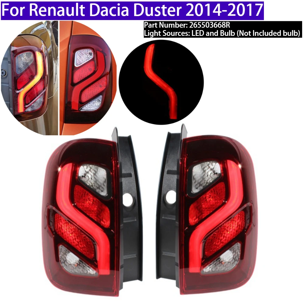 Светодиодный задний фонарь автомобиля, сигнальная лампа тормоза 265503668R для Renault Dacia Duster 2014-2017, без лампы 
Светодиодный задний фонарь автомобиля, сигнальная лампа тормоза 265503668R для Renault Dacia Duster 2014-2017, без лампы