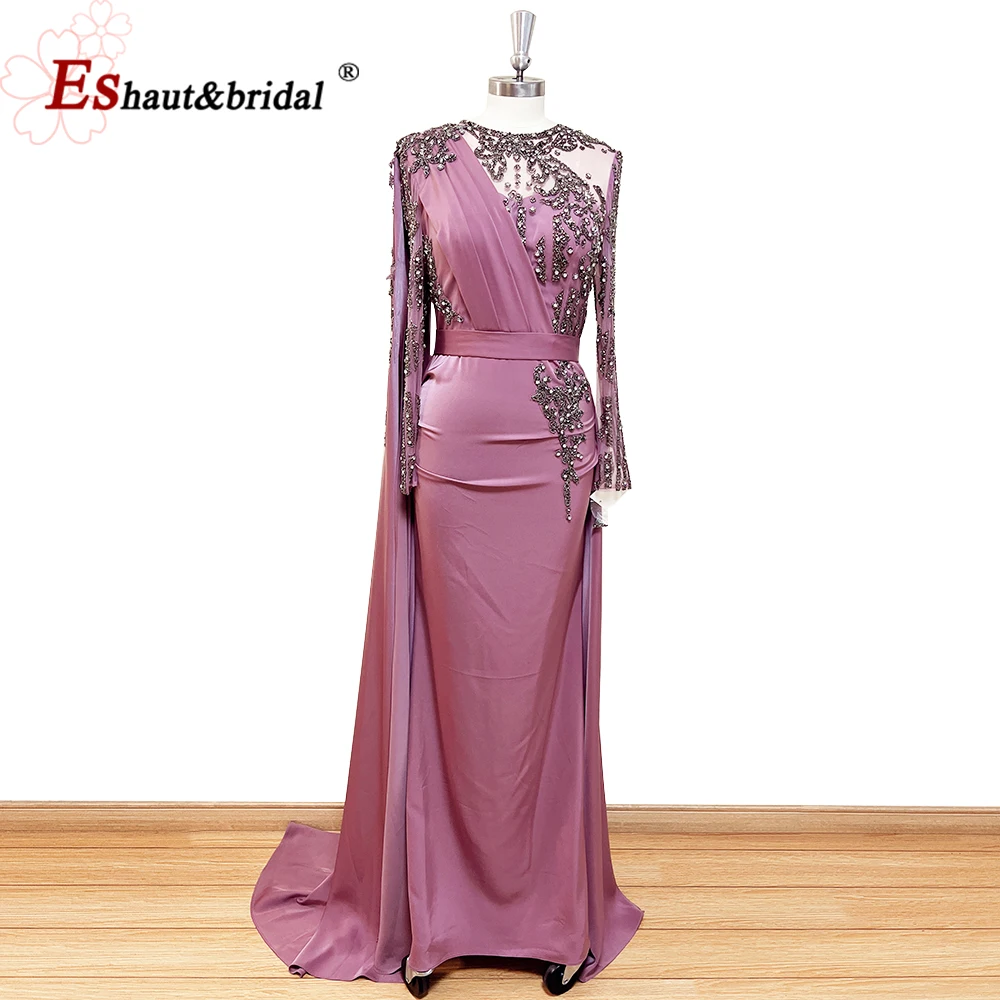 Elegant Purple Mermaid Beads Evening Dresses for Women 2025 Long Sleeves O Neck Satin Formal Prom Wedding Party Gowns Customized
Elegant Purple Mermaid Beads Evening Dresses for Women 2025 Long Sleeves O Neck Satin Formal Prom Wedding Party Gowns Customized