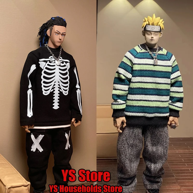 1/6 Trendy Action Figure Skull Print Sweatshirt Green Stripe Sweater Coat Top Casual Jeans Sport Pants Clothes Toys For 12" Body
1/6 Trendy Action Figure Skull Print Sweatshirt Green Stripe Sweater Coat Top Casual Jeans Sport Pants Clothes Toys For 12" Body