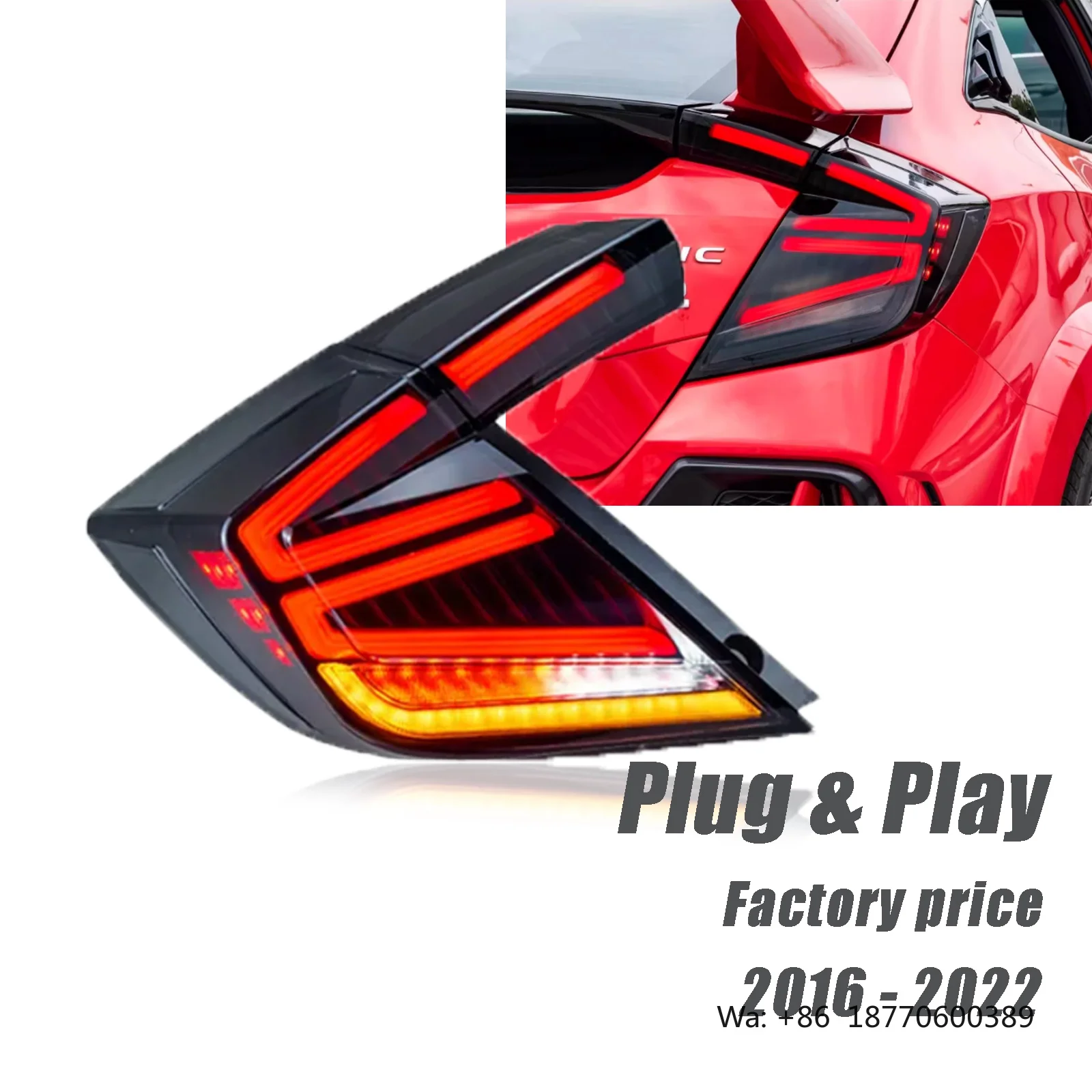 HOSI New Auto Modified LED Rear Tail Lamp 2021 for Honda for Civic Hatchback Taillight
HOSI New Auto Modified LED Rear Tail Lamp 2021 for Honda for Civic Hatchback Taillight