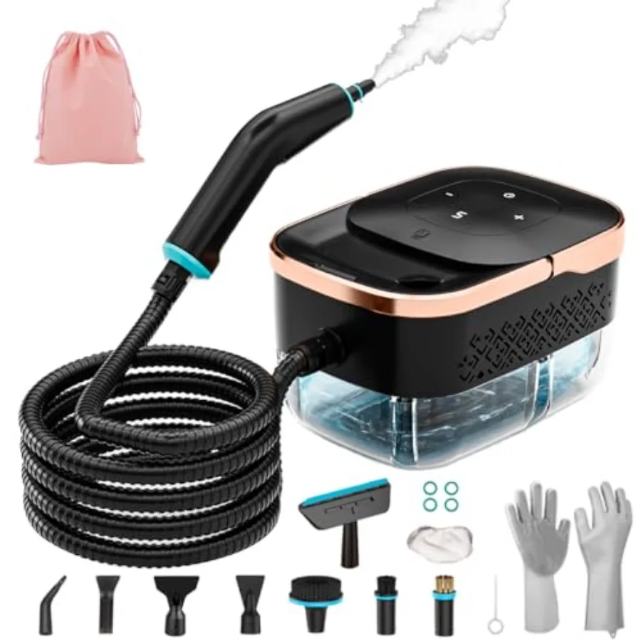Handheld Steam Cleaner 4 Bar Pressurized steam cleaner with 11 Accessories 15s Fast Heat-Up and 6-Level Adjustable 1500W Steame
Handheld Steam Cleaner 4 Bar Pressurized steam cleaner with 11 Accessories 15s Fast Heat-Up and 6-Level Adjustable 1500W Steame