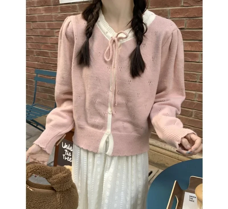 Новый мягкий свитер с узлом-бабочкой, женский осенне-зимний нежный милый вязаный открытый кардиган, топ
Новый мягкий свитер с узлом-бабочкой, женский осенне-зимний нежный милый вязаный открытый кардиган, топ