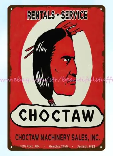 Choctaw Machinery Индийский металлический жестяной знак, кухонные настенные таблички
Choctaw Machinery Индийский металлический жестяной знак, кухонные настенные таблички