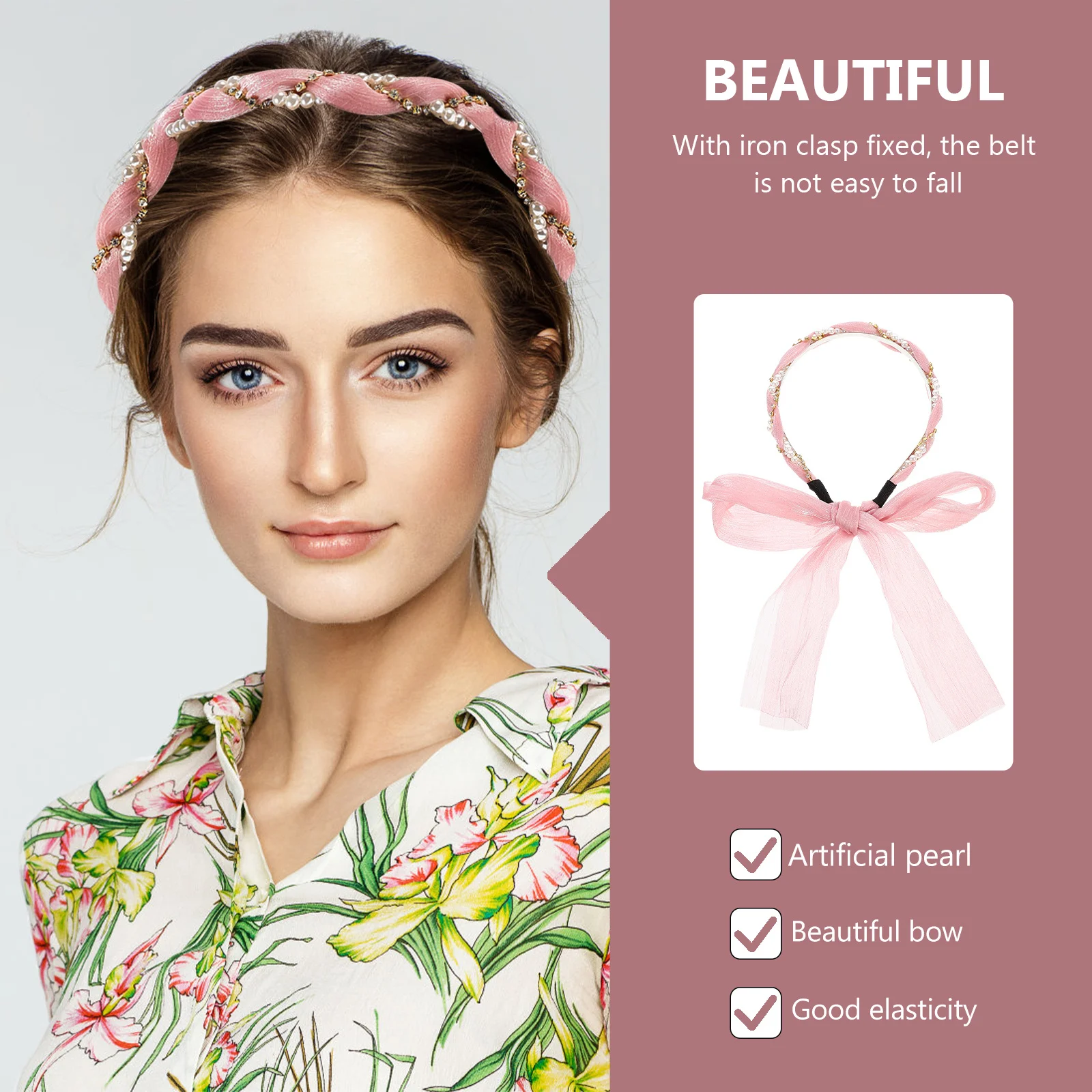 Bow Headband Elastic Adorable Hair Clasp for Face Washing Makeup Girls Women Daily Use Beautiful Bow Ribbon Artificial Pearls
Bow Headband Elastic Adorable Hair Clasp for Face Washing Makeup Girls Women Daily Use Beautiful Bow Ribbon Artificial Pearls