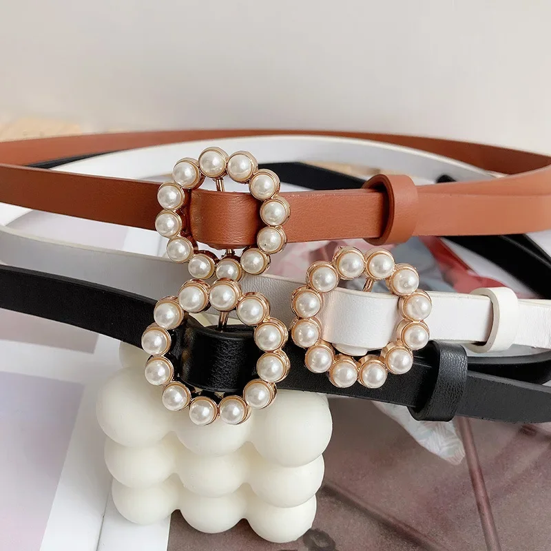 Korean New Thin Belt Fashion Versatile Women's Dress with Waist Tie Pearl Inlaid Round Buckle Decoration Small Belt
Korean New Thin Belt Fashion Versatile Women's Dress with Waist Tie Pearl Inlaid Round Buckle Decoration Small Belt