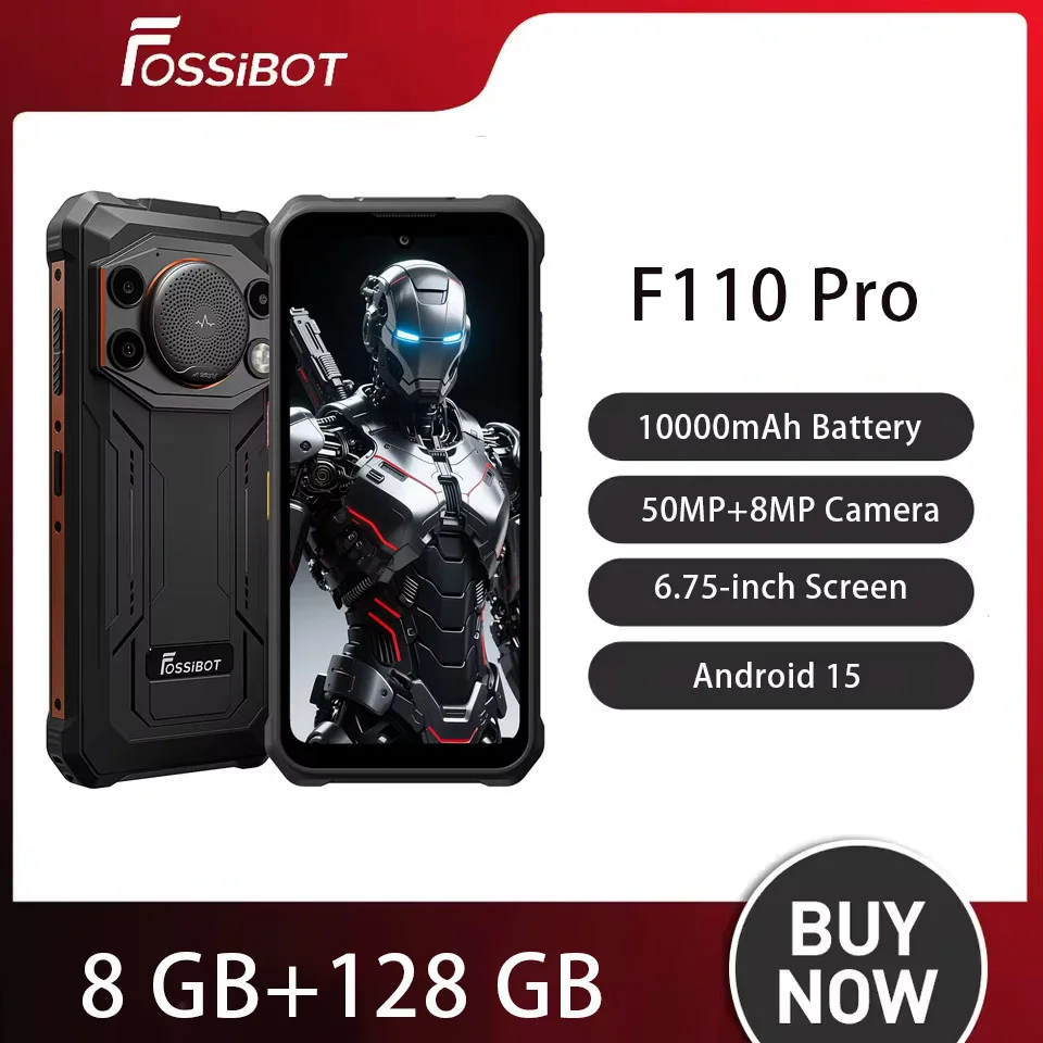 Fossibot F110 Pro 5G Rugged Smartphone 8GB+128GB 10000mAh Battery 50MP Dual Camera Android15 Outdoor Waterproof Rugged Phone
Fossibot F110 Pro 5G Rugged Smartphone 8GB+128GB 10000mAh Battery 50MP Dual Camera Android15 Outdoor Waterproof Rugged Phone
