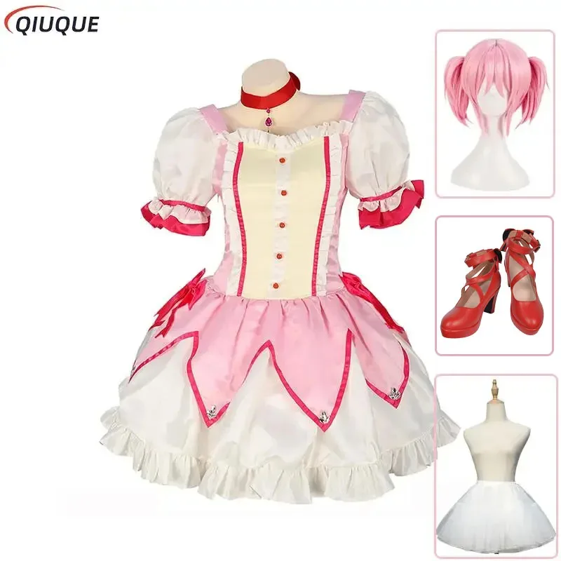 Puella Magi Madoka Magica Cosplay Costume Wig Petticoat Shoes Kaname Madoka Pink Short Ball Dress Halloween Party Uniform Outfit
Puella Magi Madoka Magica Cosplay Costume Wig Petticoat Shoes Kaname Madoka Pink Short Ball Dress Halloween Party Uniform Outfit