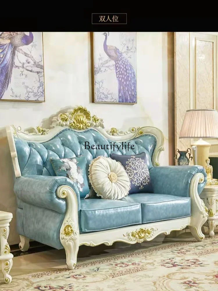 LJY*full solid wood carving flower small apartment leather villa sofa furniture
LJY*full solid wood carving flower small apartment leather villa sofa furniture