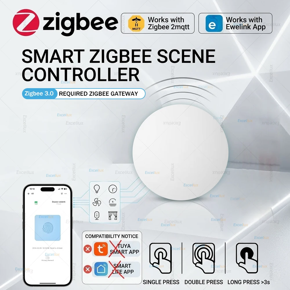 ZigBee Smart Push Button Wireless Scene Switch Ewelink App Remote Control Automation Scenario Switch Support Z2M Home Assistant
ZigBee Smart Push Button Wireless Scene Switch Ewelink App Remote Control Automation Scenario Switch Support Z2M Home Assistant