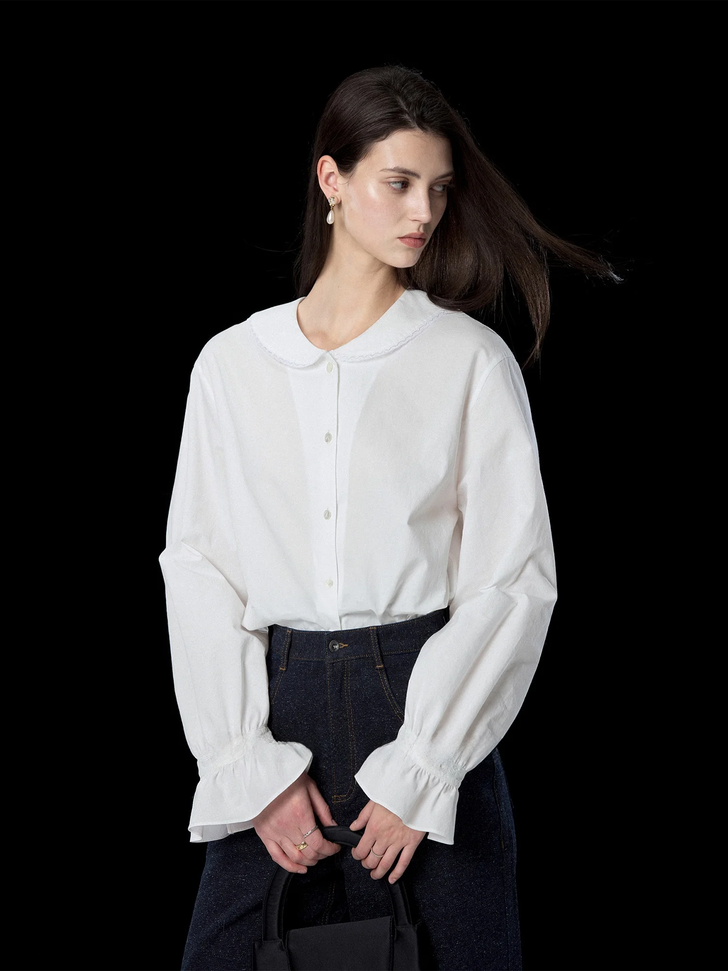 Ele Long Sve Lace irt Cotton Doll Collar Casual Sle Silk Satin Fabric Women's irt Regular Length Spring Season
Ele Long Sve Lace irt Cotton Doll Collar Casual Sle Silk Satin Fabric Women's irt Regular Length Spring Season