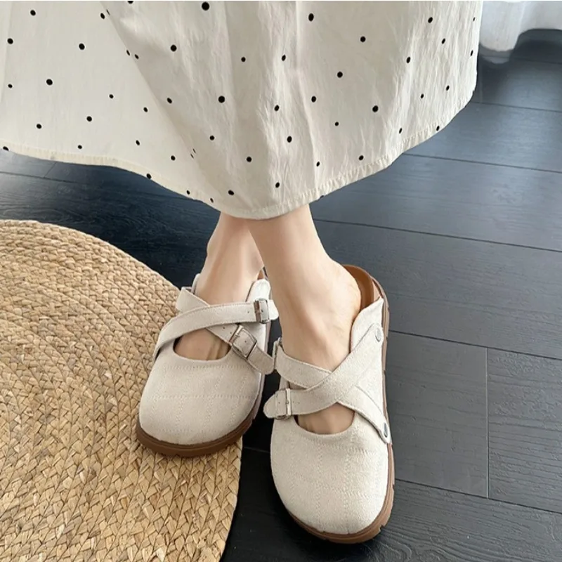 Retro Thick-soled Toe-up Slippers, Summer Fashionable Casual Soft-soled Half-slippers,Women's Leather Belt-attached Lazy Slipper
Retro Thick-soled Toe-up Slippers, Summer Fashionable Casual Soft-soled Half-slippers,Women's Leather Belt-attached Lazy Slipper