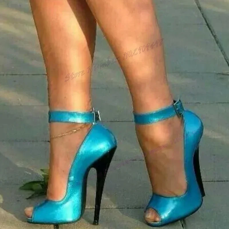 Blue Patent Leather Back Strap Peep Toe Sandals Spike High Heels Shoes for Women Ankle Buckle Shoes 2023 Zapatos Para Mujere
Blue Patent Leather Back Strap Peep Toe Sandals Spike High Heels Shoes for Women Ankle Buckle Shoes 2023 Zapatos Para Mujere