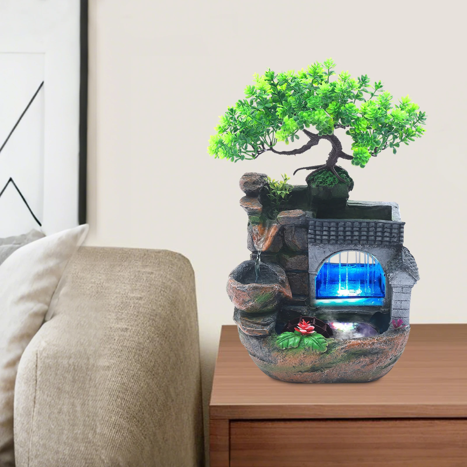 Desktop Water Fountain Waterfall Ornament Office Home Indoor Decor W/ Light LED
Desktop Water Fountain Waterfall Ornament Office Home Indoor Decor W/ Light LED