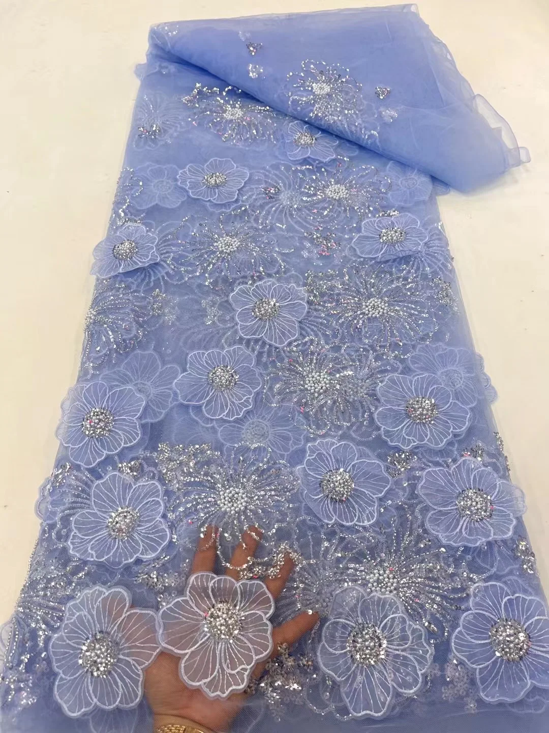 2023 Handmade Beaded Lace Fabric France Sequins Embroidery 3D Beads Nigerian Bridal Mesh Lace Fabric for Sewing VXC5729
2023 Handmade Beaded Lace Fabric France Sequins Embroidery 3D Beads Nigerian Bridal Mesh Lace Fabric for Sewing VXC5729