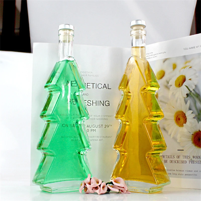 Funny 500 ml Glass Bottles in Christmas Tree Shape Cork Finish Liqueur Bottles for Christmas, Empty Schnapps Bottles for Filling
Funny 500 ml Glass Bottles in Christmas Tree Shape Cork Finish Liqueur Bottles for Christmas, Empty Schnapps Bottles for Filling