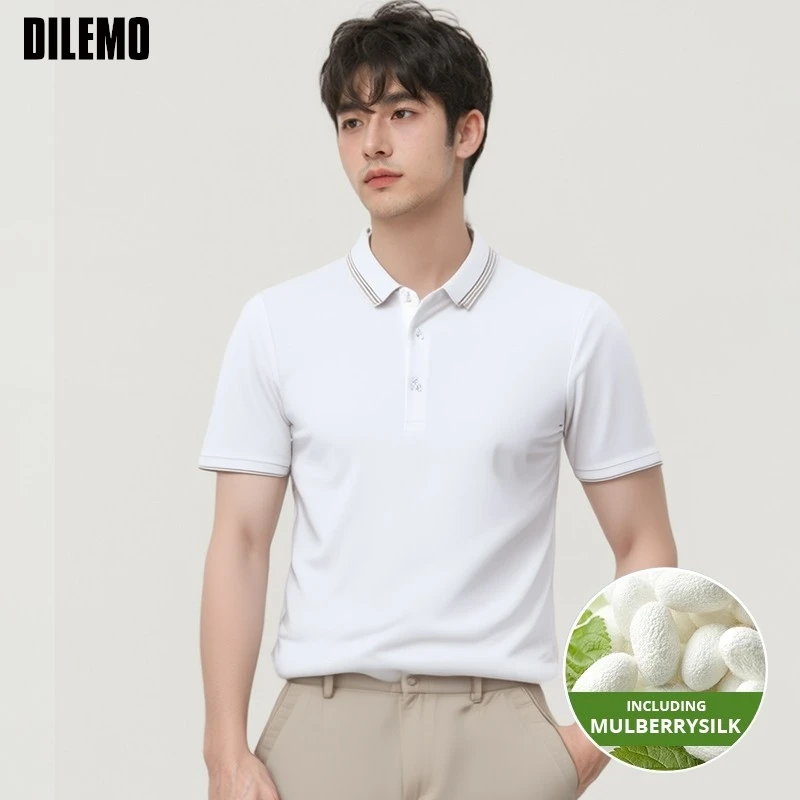 High End With Mulberry Silk New Mecerized Cotton Summer Men's Polo Shirts Short Sleeve Casual Tops Fashions Mens Clothes 2025
High End With Mulberry Silk New Mecerized Cotton Summer Men's Polo Shirts Short Sleeve Casual Tops Fashions Mens Clothes 2025