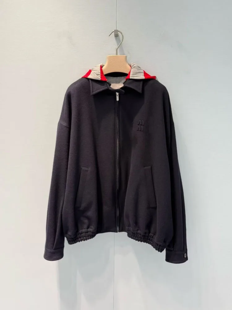 Spring 2026 Women's Hooded Jacket Letter Patchwork Embroidery Fake Two-Piece Design Casual Style Woolen Coat-Zipper Closure
Spring 2026 Women's Hooded Jacket Letter Patchwork Embroidery Fake Two-Piece Design Casual Style Woolen Coat-Zipper Closure