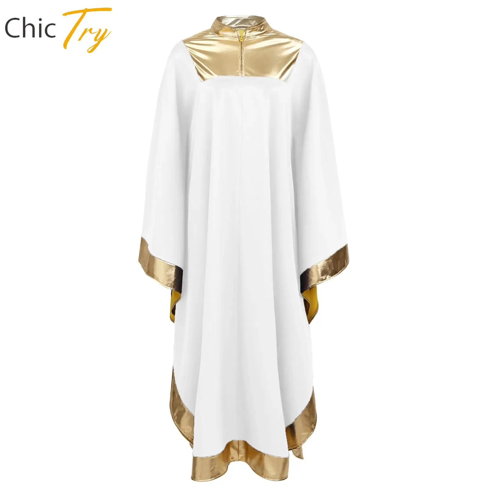 Mens Church Choir Robe Halloween Baptism Judge Pastor Cosplay Theme Party Graduation Costume Metallic Shiny Front Zipper Cassock
Mens Church Choir Robe Halloween Baptism Judge Pastor Cosplay Theme Party Graduation Costume Metallic Shiny Front Zipper Cassock