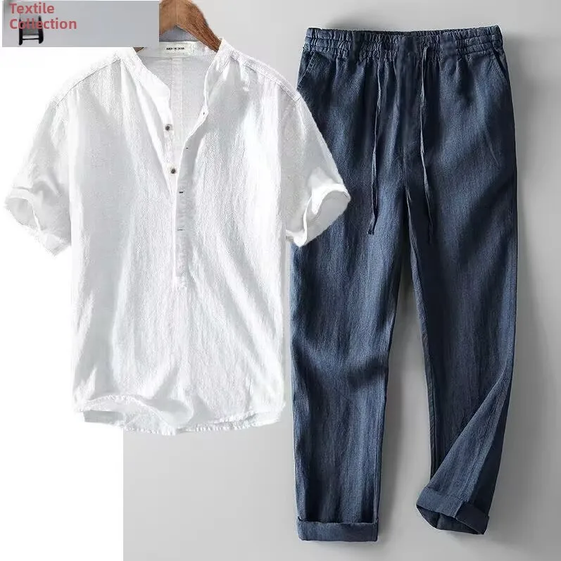 Loose Men's Cotton Linen Set Short Sleeve T-Shirt And Black Pants Summer Male Tang Suit Ethnic Wear Comfortable Breathable
Loose Men's Cotton Linen Set Short Sleeve T-Shirt And Black Pants Summer Male Tang Suit Ethnic Wear Comfortable Breathable