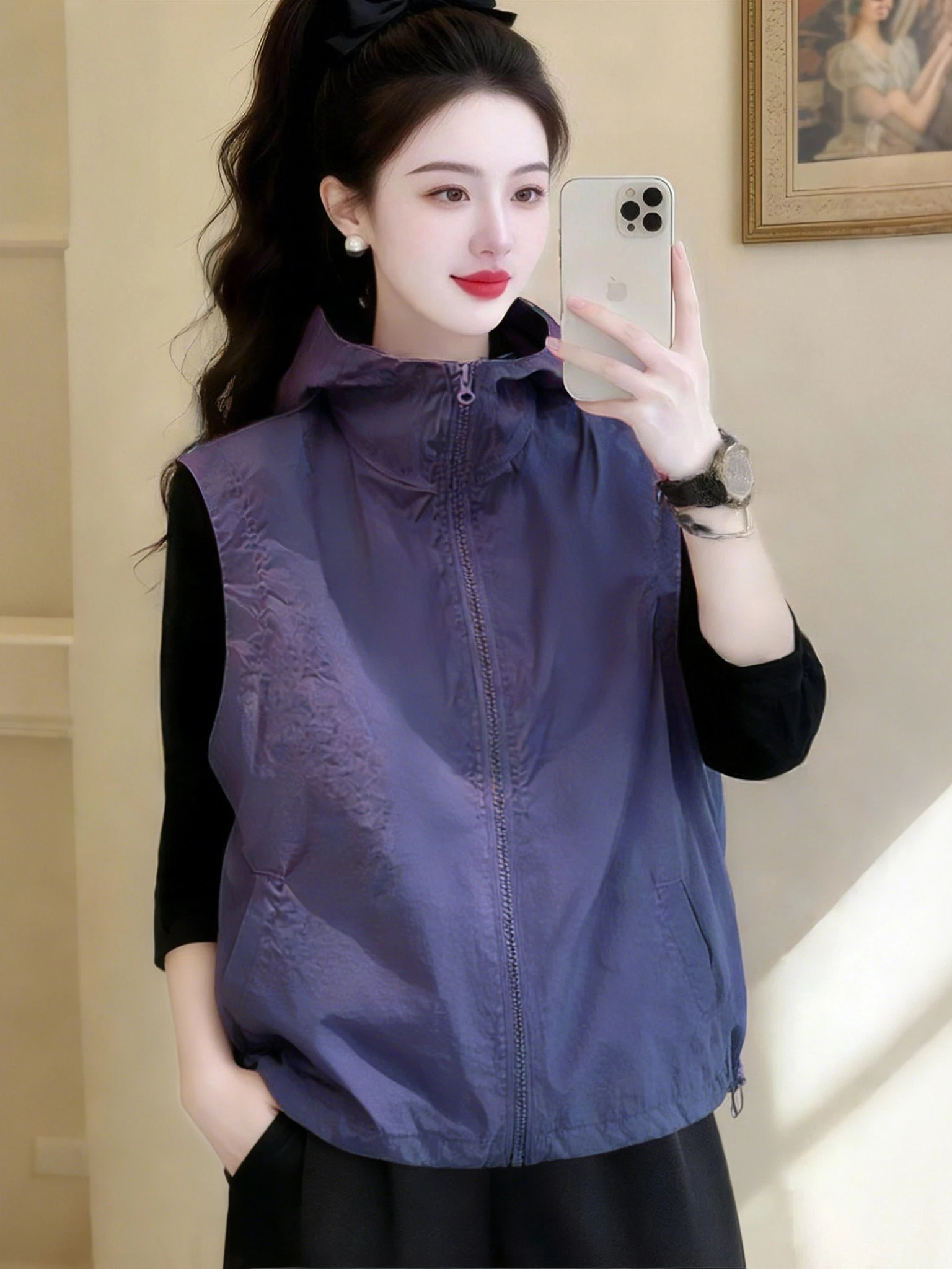 Hooded Ice Silk Ladies Vest Top UV Protection Summer New Style Large Size Trendy Shoulder Pad Vest for Middle-Aged Mothers
Hooded Ice Silk Ladies Vest Top UV Protection Summer New Style Large Size Trendy Shoulder Pad Vest for Middle-Aged Mothers