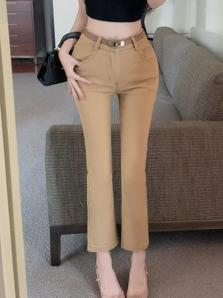Khaki Denim Nine-Piece Pants Women's High Waist Cotton Stretch Jeans Autumn New Style Old Money Style Small Size Versatile
Khaki Denim Nine-Piece Pants Women's High Waist Cotton Stretch Jeans Autumn New Style Old Money Style Small Size Versatile