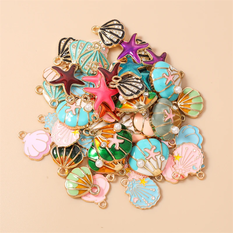 20pcs Cute Mix Enamel Starfish Shell Charms Pendants for Jewelry Making Drop Earrings Necklaces Bracelets DIY Crafts Accessories
20pcs Cute Mix Enamel Starfish Shell Charms Pendants for Jewelry Making Drop Earrings Necklaces Bracelets DIY Crafts Accessories