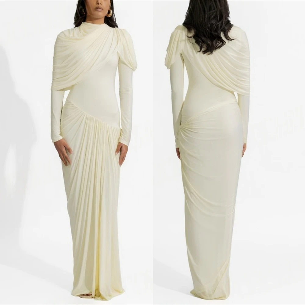 Customized Luxury Jersey Evening Dress Delicate Long Sleeves O-Neck Prom Dresses Temperament Sweep Train Special Occasion Gowns
Customized Luxury Jersey Evening Dress Delicate Long Sleeves O-Neck Prom Dresses Temperament Sweep Train Special Occasion Gowns