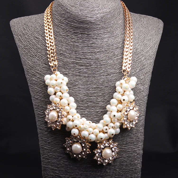 DIY accessories European and American jewelry, pearl rhinestone short collarbone necklace exaggerated fashion women's jewelry wh
DIY accessories European and American jewelry, pearl rhinestone short collarbone necklace exaggerated fashion women's jewelry wh