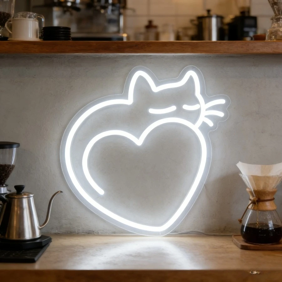 Cat In Heart Neon Sign LED Wall Art USB Powered Cute Animal Decor Aesthetic Night Light for Bedroom Living Room Cafe Home Gift
Cat In Heart Neon Sign LED Wall Art USB Powered Cute Animal Decor Aesthetic Night Light for Bedroom Living Room Cafe Home Gift