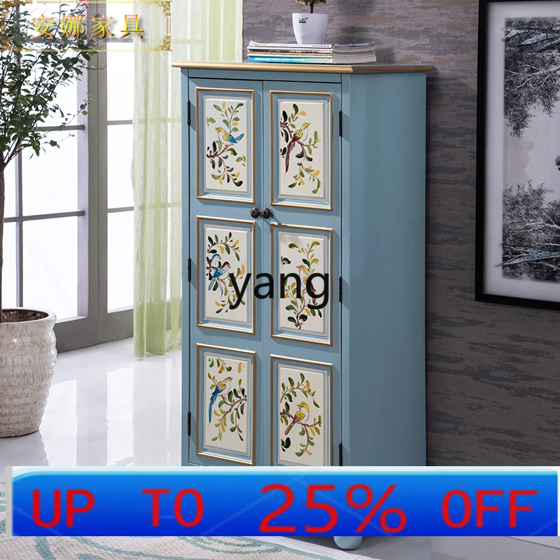 LTT painted heightened shoe cabinet style entry cabinet pastoral style storage cabinet
LTT painted heightened shoe cabinet style entry cabinet pastoral style storage cabinet