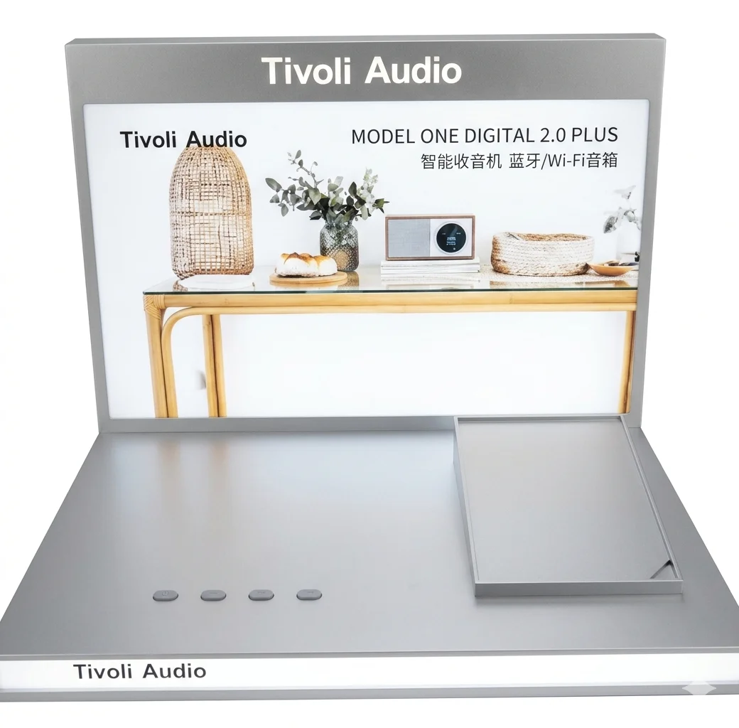 Apache Custom Countertop LED Acrylic Speaker Display Stand For Electronic Stores, Audio Showrooms And Retail Tech Exhibits
Apache Custom Countertop LED Acrylic Speaker Display Stand For Electronic Stores, Audio Showrooms And Retail Tech Exhibits