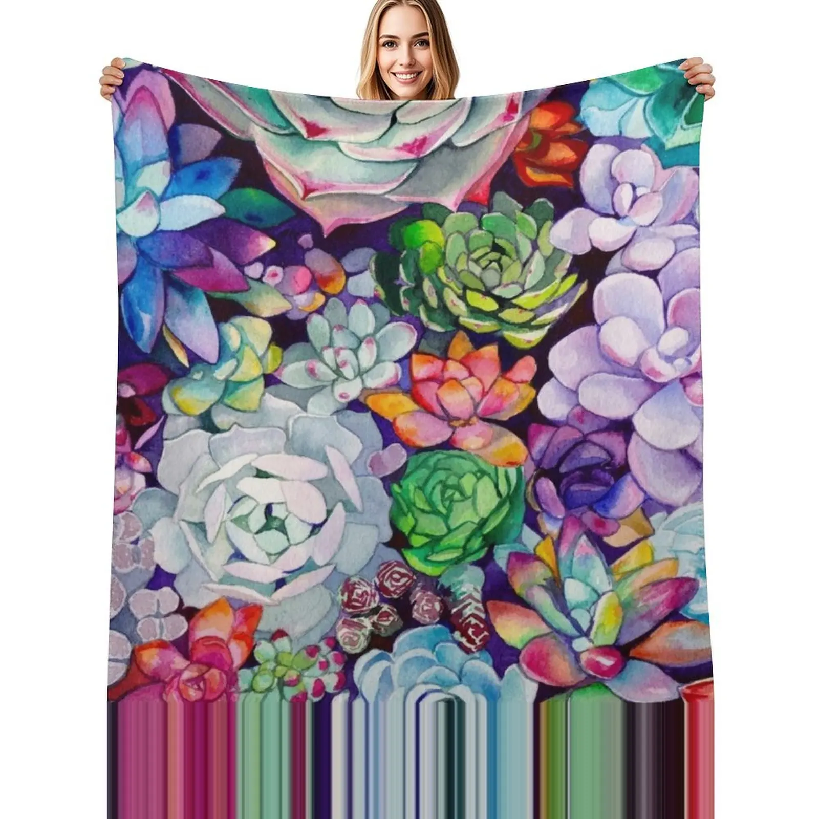 Succulent Garden Throw Blanket Compact Warm Blanket for Car Road Trip
Succulent Garden Throw Blanket Compact Warm Blanket for Car Road Trip