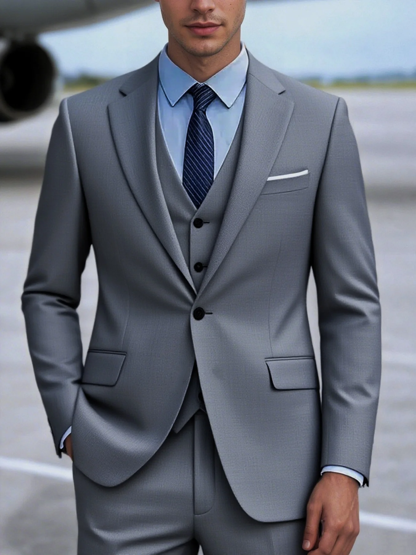 Men's Urban Style Suit Single Breasted Solid Color 3-Piece Set
Men's Urban Style Suit Single Breasted Solid Color 3-Piece Set