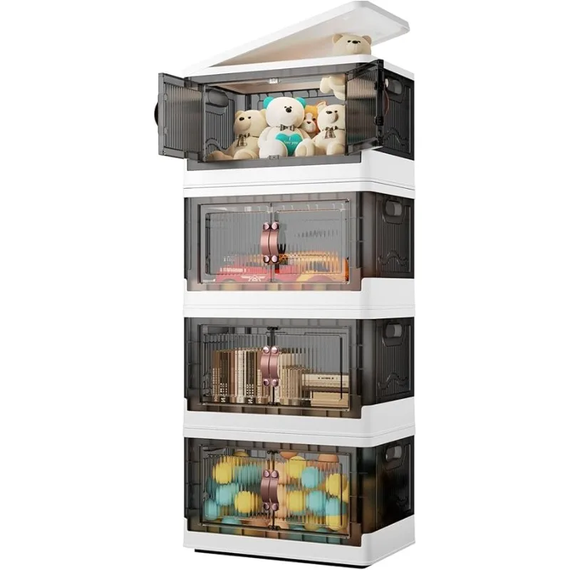 4 Tier Plastic Storage Bins with Lid 23QT, Stackable Storage Containers with Wheels, Folding Boxes, Collapsible Bins, Closet Org
4 Tier Plastic Storage Bins with Lid 23QT, Stackable Storage Containers with Wheels, Folding Boxes, Collapsible Bins, Closet Org