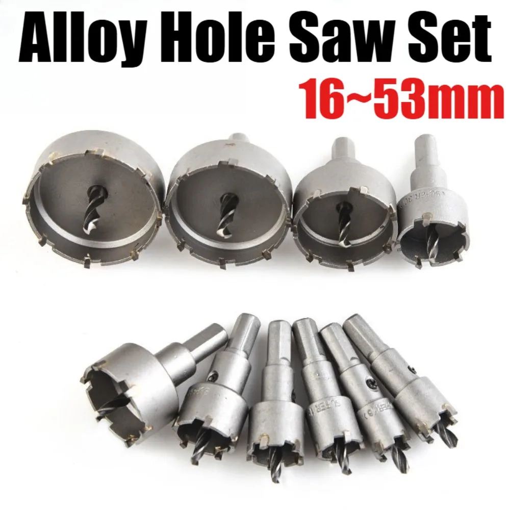 15-53mm Alloy Hole Saw Set Carbide Tip TCT Metal Cutter Core Drill Bit Kits for Stainless Steel Metal Drilling Crown
15-53mm Alloy Hole Saw Set Carbide Tip TCT Metal Cutter Core Drill Bit Kits for Stainless Steel Metal Drilling Crown