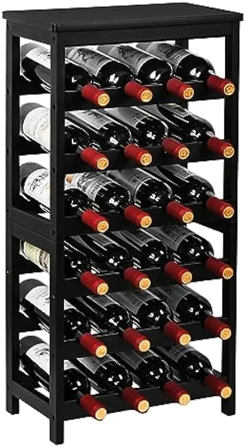 6-Tier Bamboo Wine Rack with Table Top, Holds 24 Bottles for Kitchen Bar Living Room, Black
6-Tier Bamboo Wine Rack with Table Top, Holds 24 Bottles for Kitchen Bar Living Room, Black