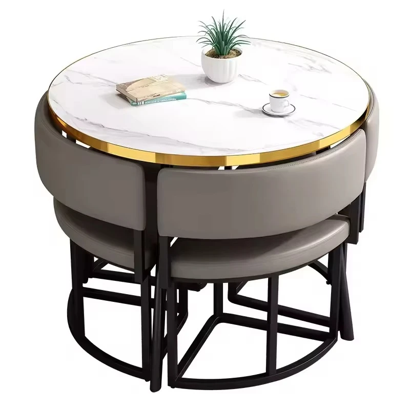 Modern Round Dining Table Set Carbon Steel Chair Space Saving South American Style Family Bedroom Living Room Dining Room
Modern Round Dining Table Set Carbon Steel Chair Space Saving South American Style Family Bedroom Living Room Dining Room