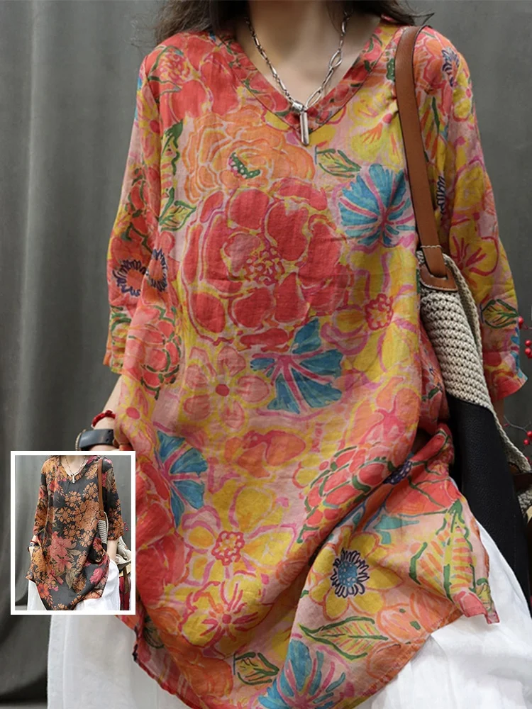 V-Ne Midi irt Свободный крой с хлопковым принтом Повседневный летний топ для женщин больших размеров Свободный топ с прикрытием в этническом стиле
V-Ne Midi irt Свободный крой с хлопковым принтом Повседневный летний топ для женщин больших размеров Свободный топ с прикрытием в этническом стиле