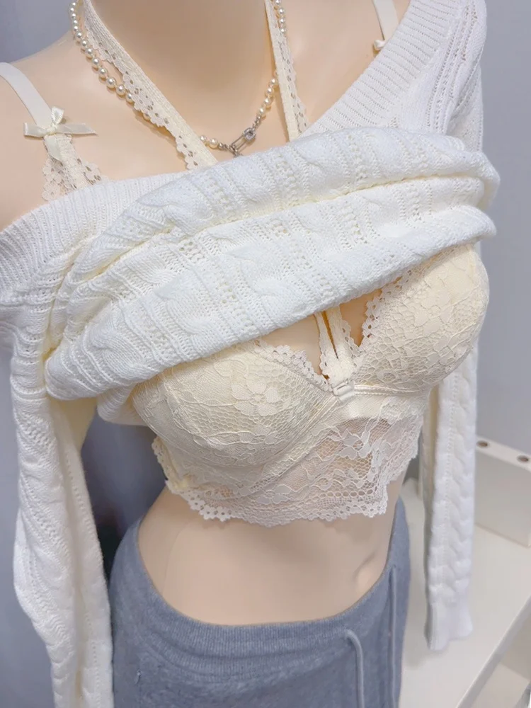 Dragon Heart Lace Neckline Women's Underwear Gathered Small Chest Sexy Layered Strap Bralette Nylon Fixed Strap Wireless
Dragon Heart Lace Neckline Women's Underwear Gathered Small Chest Sexy Layered Strap Bralette Nylon Fixed Strap Wireless